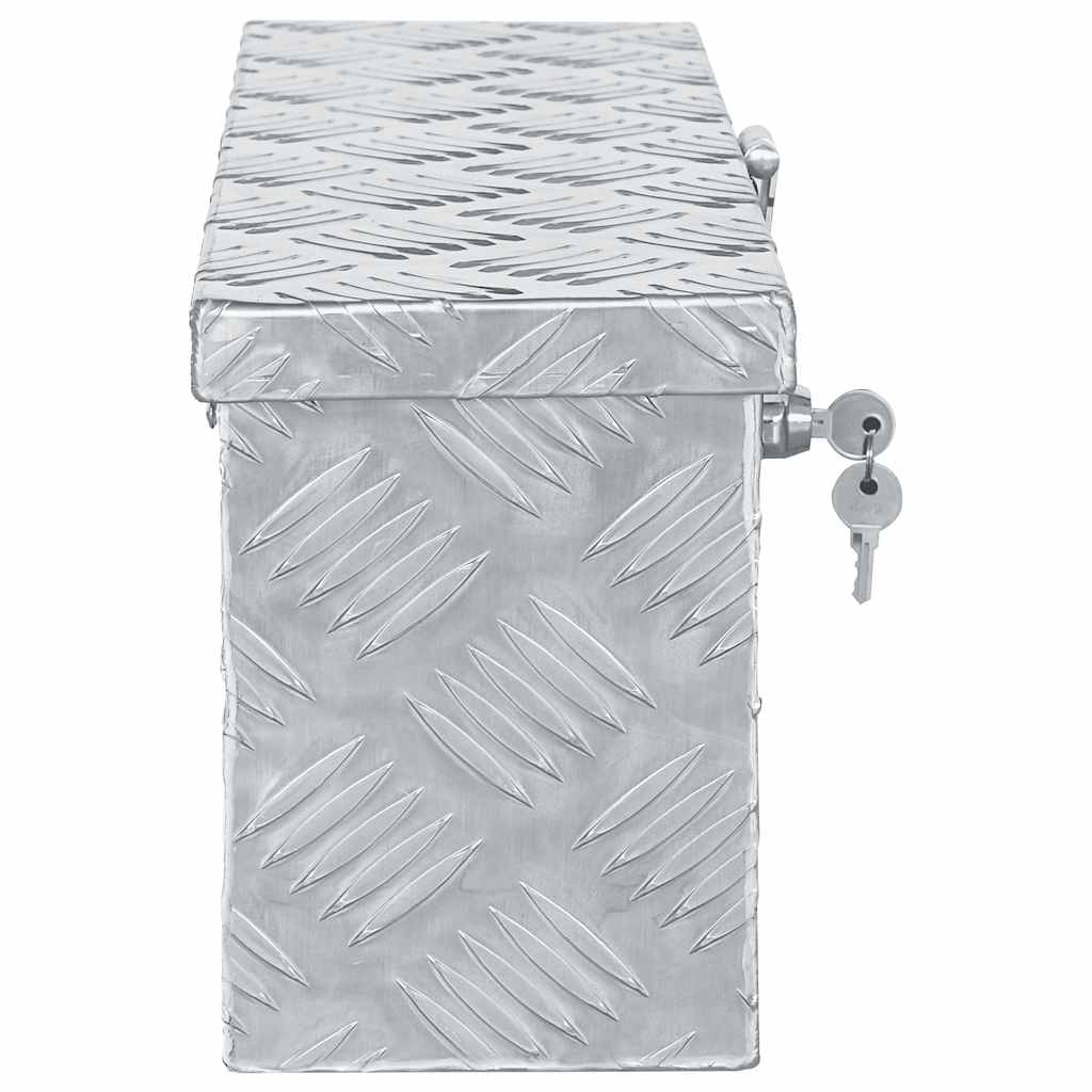 vidaXL Aluminiumkiste 48,5 x 14 x 20 cm Silbern