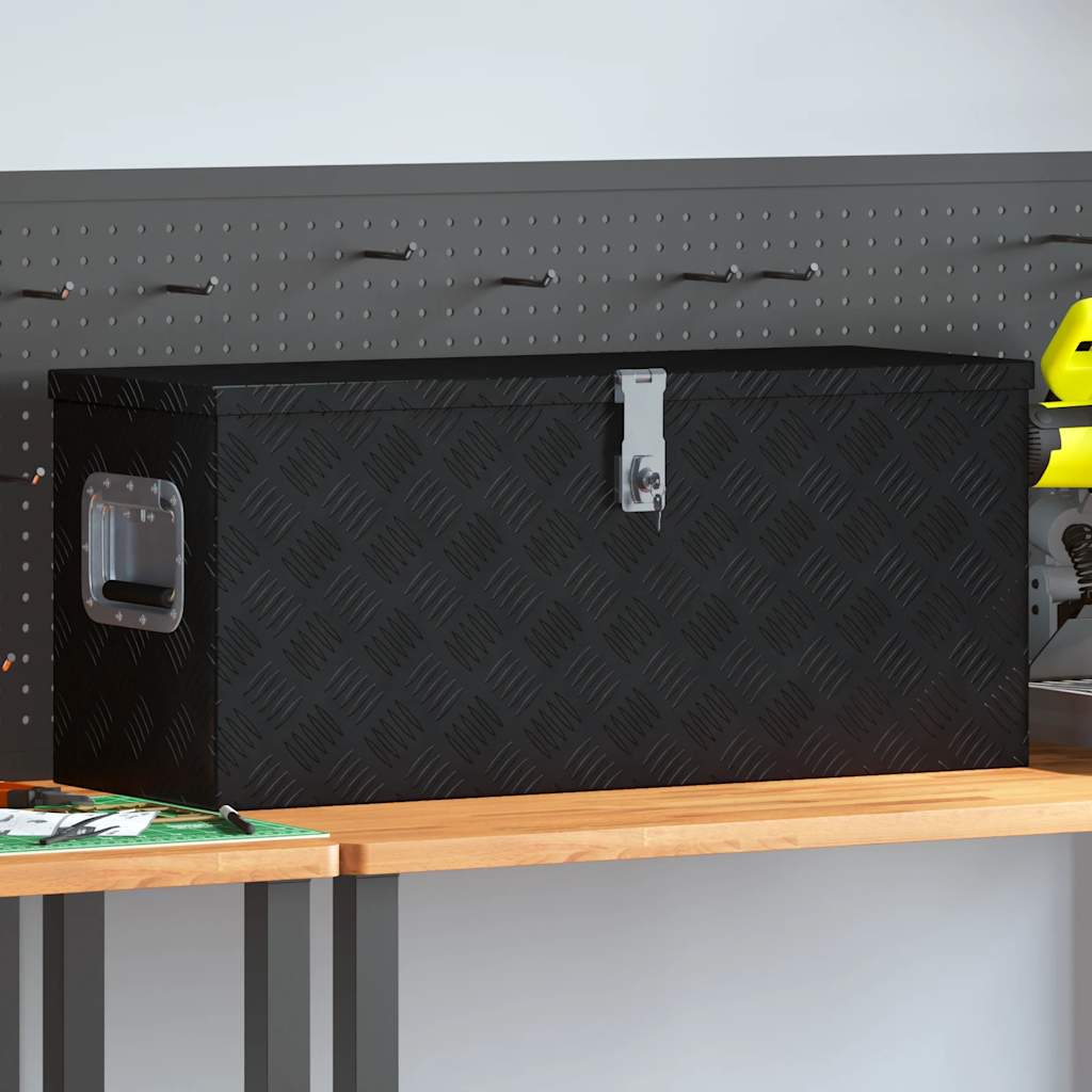 vidaXL Aluminiumkiste 70×24×42 cm Trapezförmig Silbern