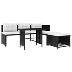 vidaXL 4-tlg. Garten-Lounge-Set Poly Rattan Schwarz