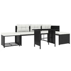 vidaXL 4-tlg. Garten-Lounge-Set Poly Rattan Schwarz