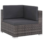 vidaXL 8-tlg. Garten-Lounge-Set mit Kissen Poly Rattan Grau