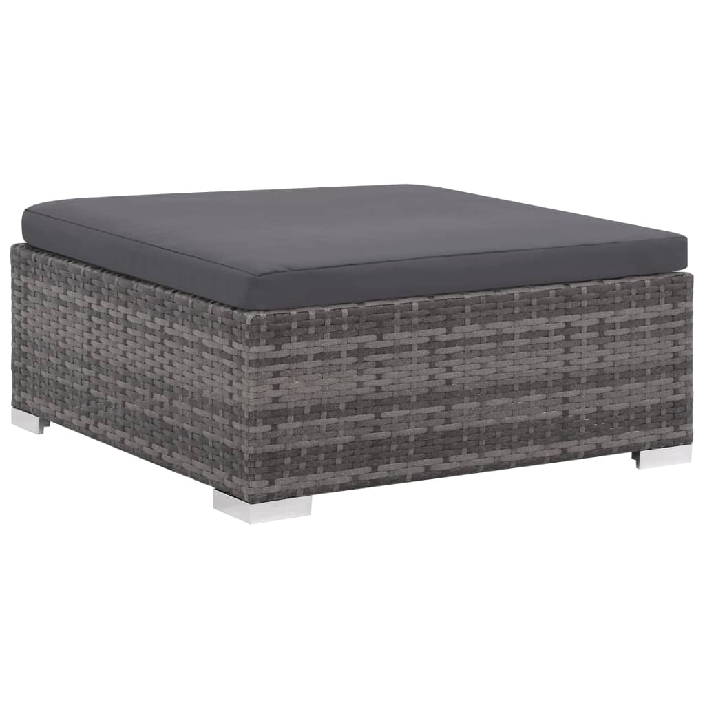 vidaXL 8-tlg. Garten-Lounge-Set mit Kissen Poly Rattan Grau