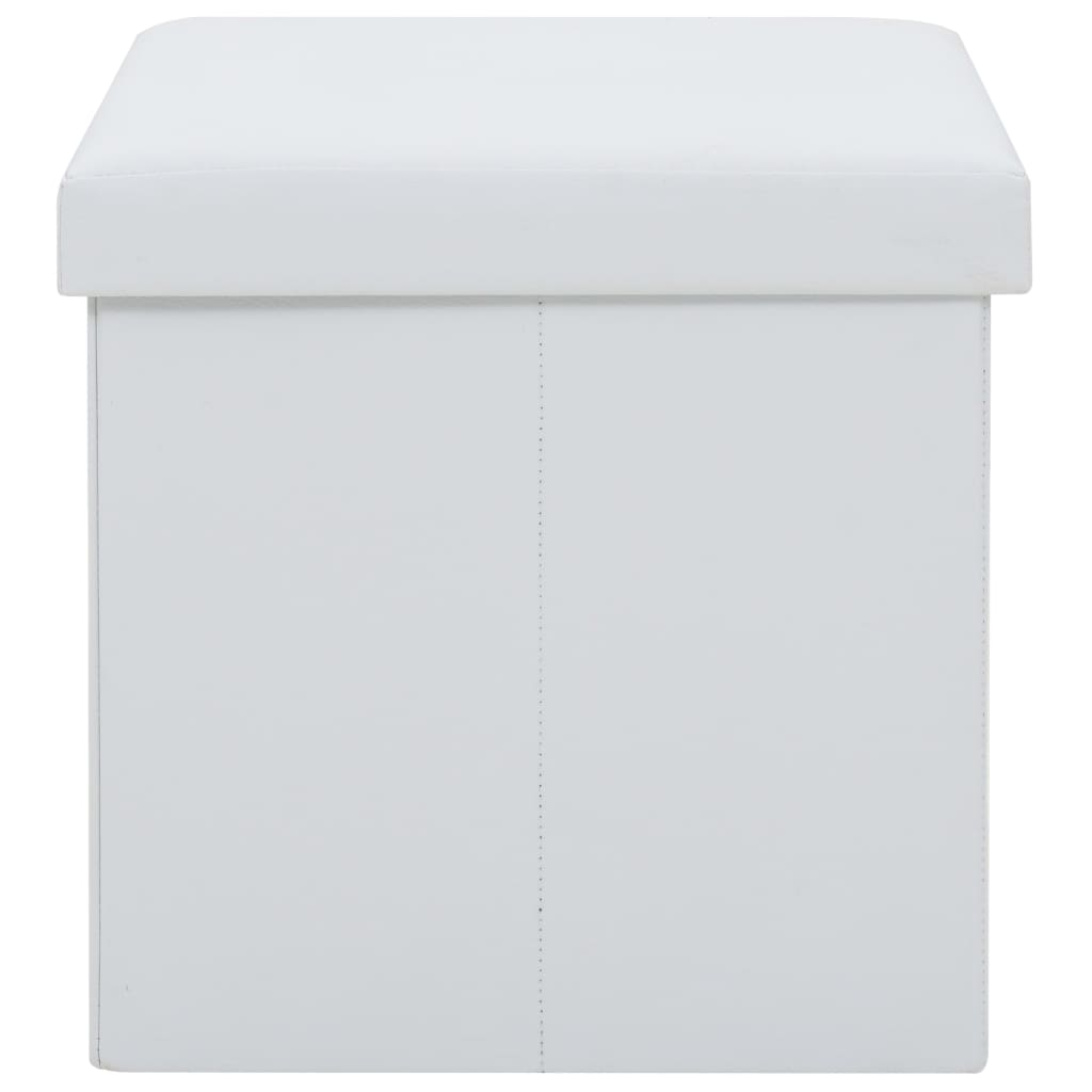vidaXL Hocker mit Stauraum 2 Stk. Weiß Kunstleder
