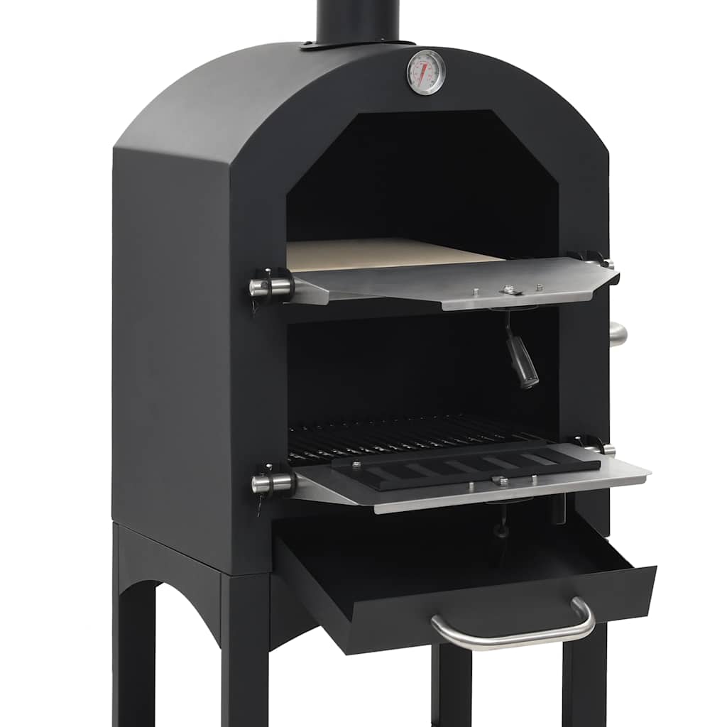 vidaXL Garten-Holzkohle-Pizzaofen mit Schamottstein