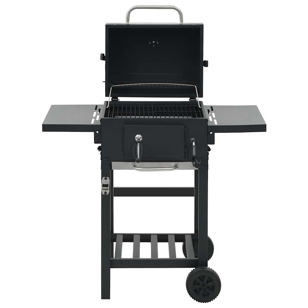 vidaXL Holzkohlegrill mit Unterer Ablage Schwarz