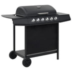 vidaXL Gasgrill mit 6 Flammen Stahl Schwarz