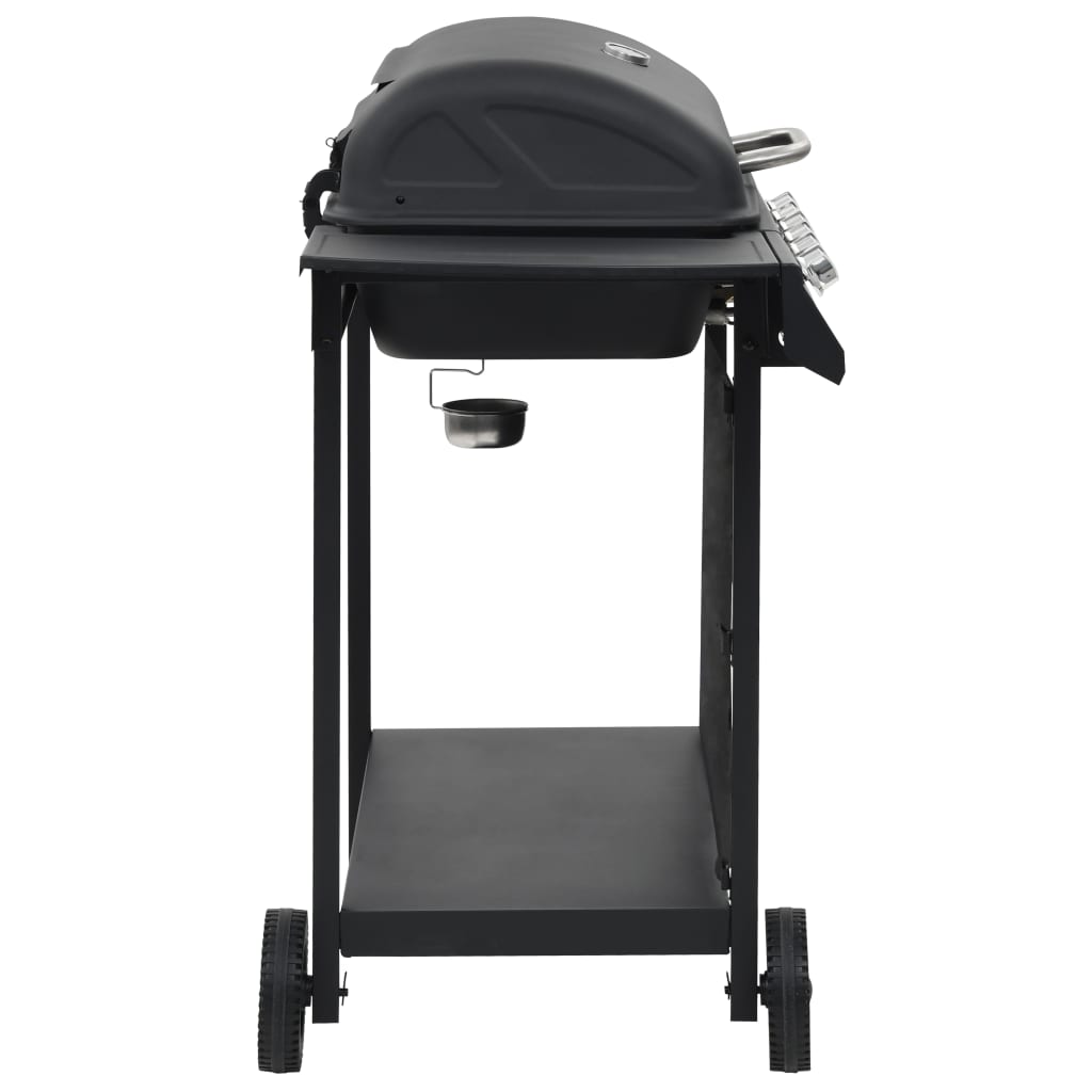 vidaXL Gasgrill mit 6 Flammen Stahl Schwarz