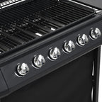 vidaXL Gasgrill mit 6 Flammen Stahl Schwarz