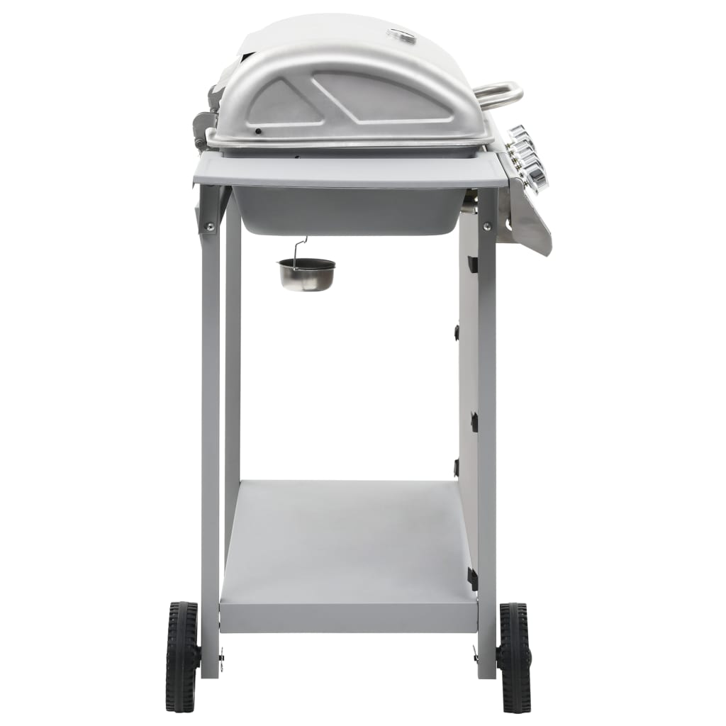 vidaXL Gasgrill mit 6 Flammen Edelstahl Silbern