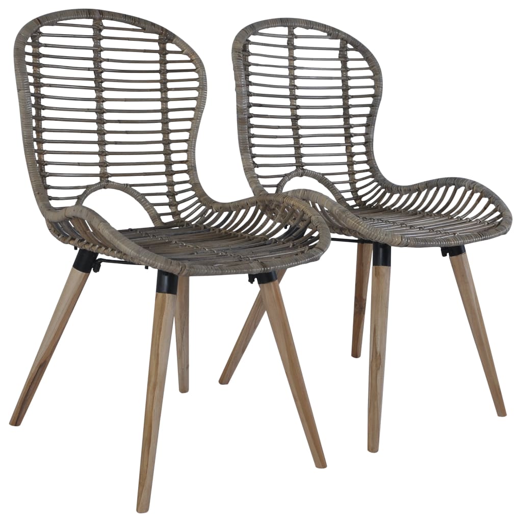 vidaXL Esszimmerstühle 4 Stk. Braun Natürliches Rattan