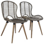 vidaXL Esszimmerstühle 4 Stk. Braun Natürliches Rattan