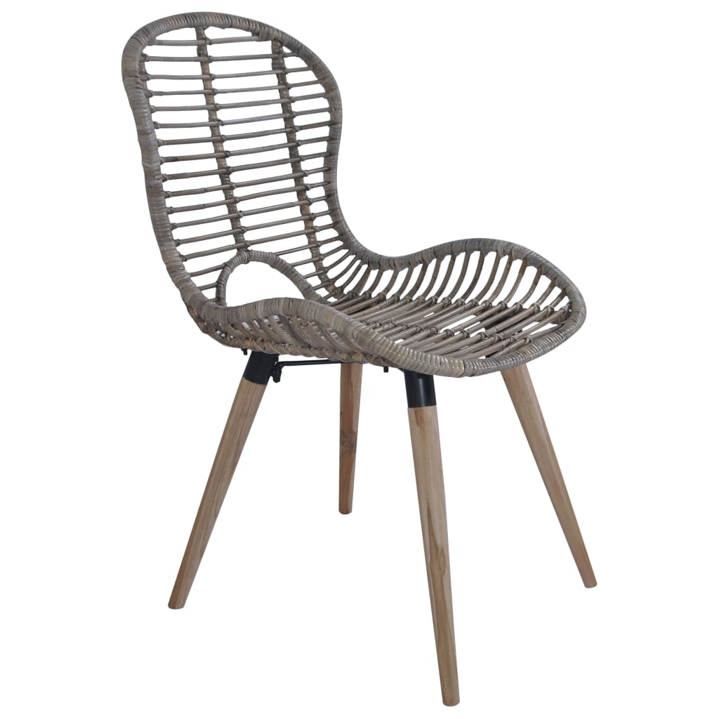 vidaXL Esszimmerstühle 4 Stk. Braun Natürliches Rattan