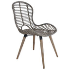 vidaXL Esszimmerstühle 4 Stk. Braun Natürliches Rattan