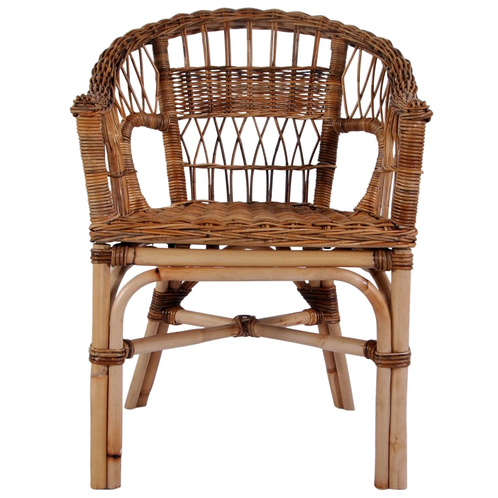 vidaXL Gartenstuhl Rattan Natur Braun