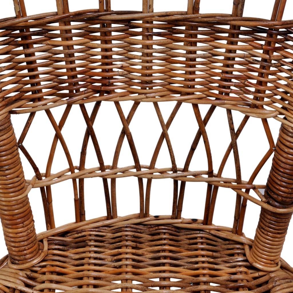 vidaXL Gartenstuhl Rattan Natur Braun