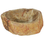 vidaXL Waschbecken 45x35x15 cm Fossil-Stein Cremeweiß