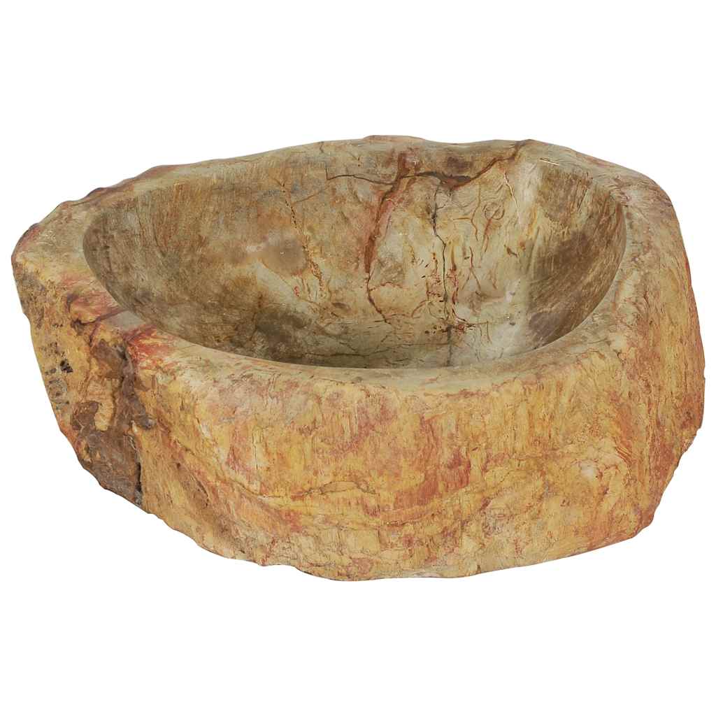vidaXL Waschbecken 45x35x15 cm Fossil-Stein Cremeweiß