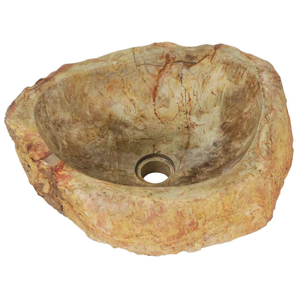 vidaXL Waschbecken 45x35x15 cm Fossil-Stein Cremeweiß