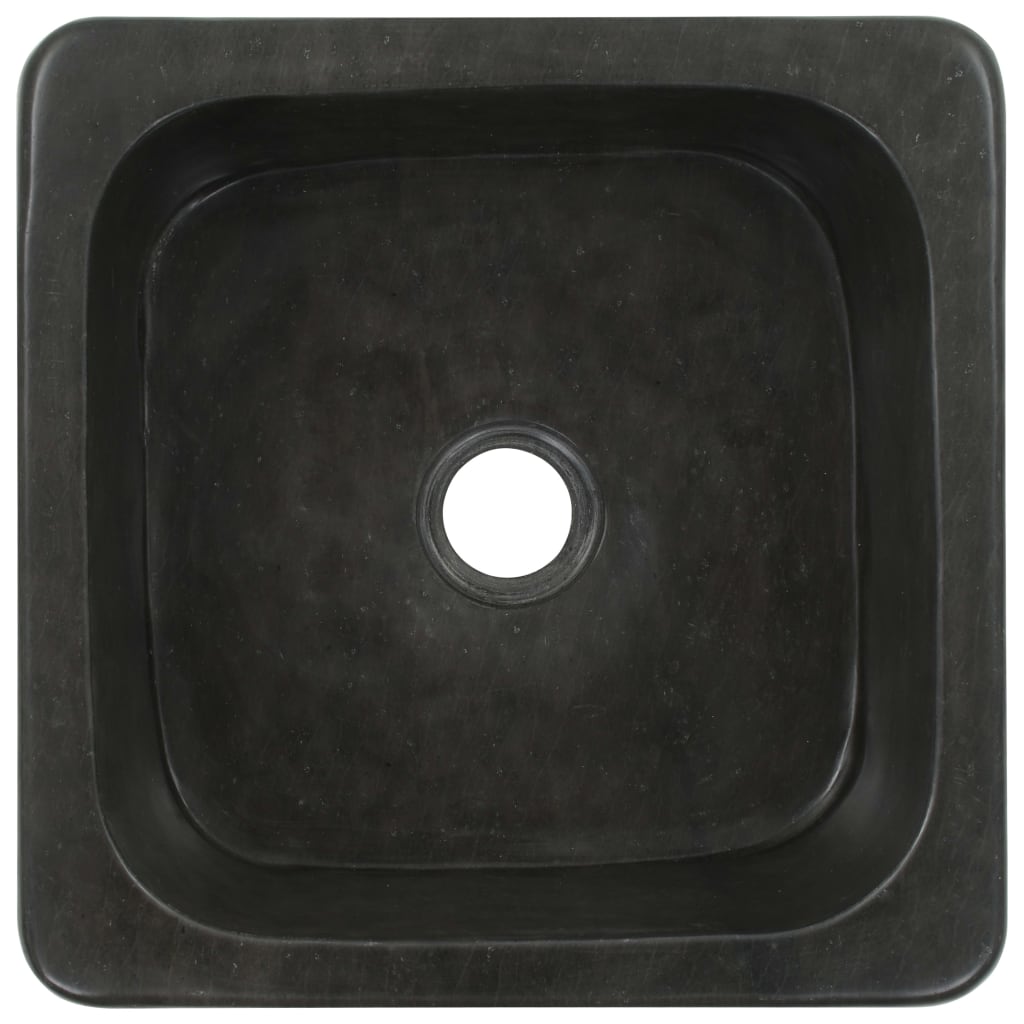 vidaXL Waschbecken 30x30x15 cm Flussstein Schwarz