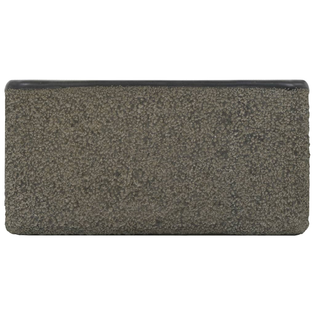 vidaXL Waschbecken 30x30x15 cm Flussstein Schwarz