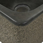 vidaXL Waschbecken 30x30x15 cm Flussstein Schwarz
