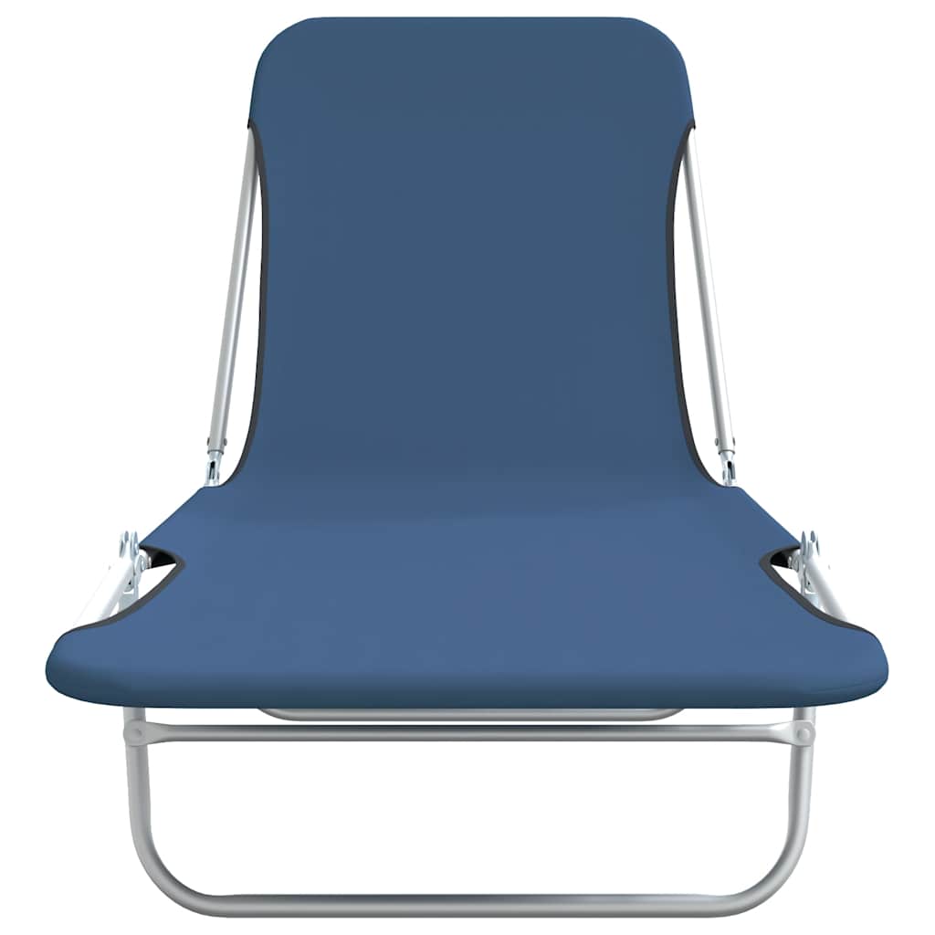 vidaXL Klappliegen 2 Stk. Stahl und Stoff Blau