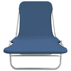 vidaXL Klappliegen 2 Stk. Stahl und Stoff Blau