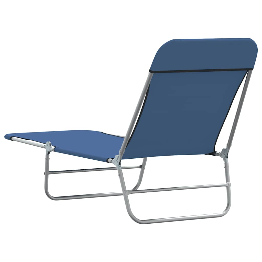 vidaXL Klappliegen 2 Stk. Stahl und Stoff Blau