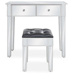 vidaXL Verspiegelter Schminktisch mit Hocker MDF und Glas
