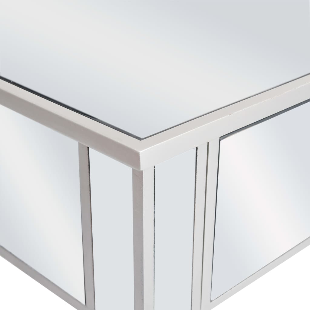 vidaXL Verspiegelter Schminktisch mit Hocker MDF und Glas