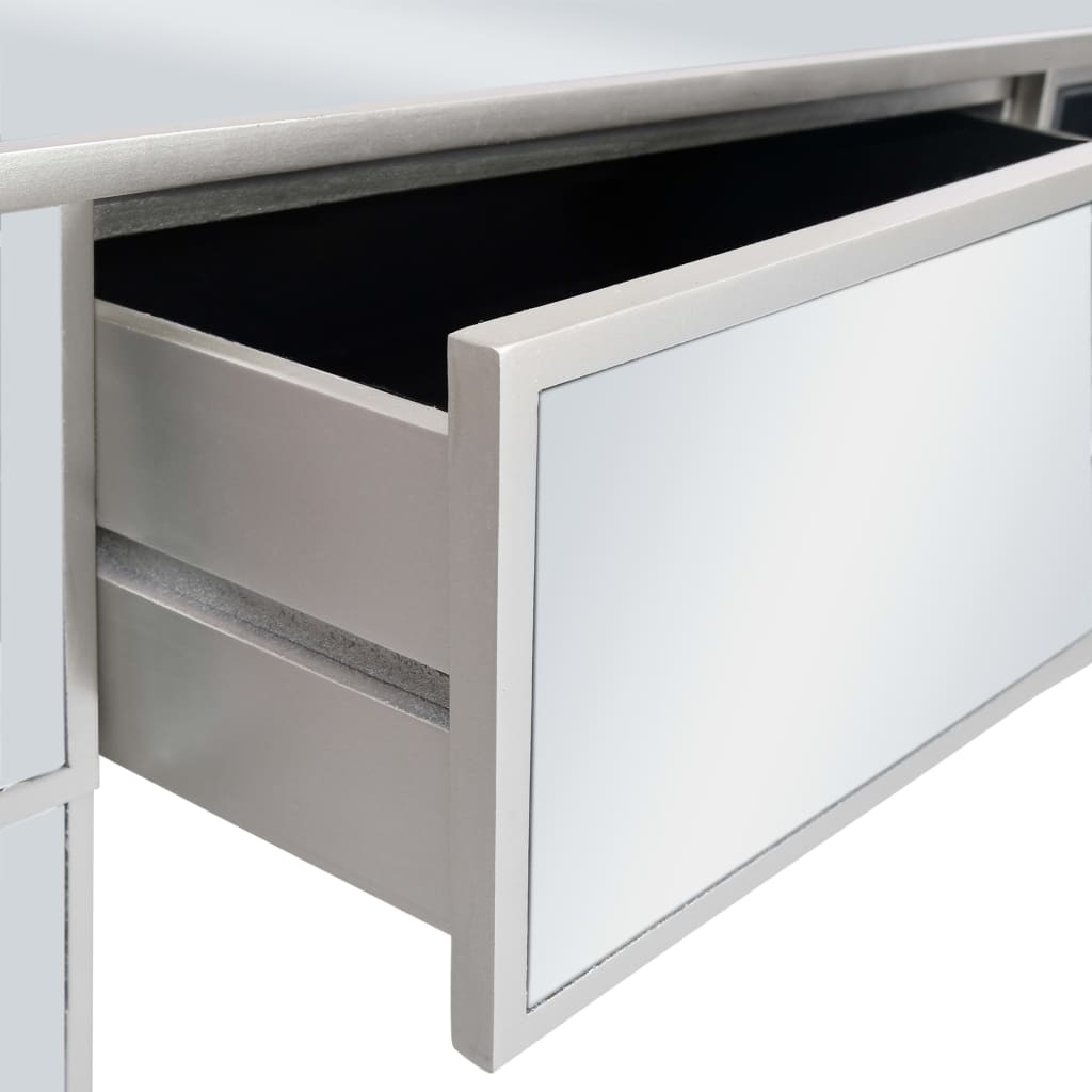 vidaXL Verspiegelter Schminktisch mit Hocker MDF und Glas