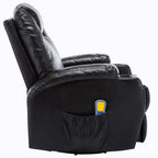vidaXL Massage-Schaukelsessel Schwarz Kunstleder