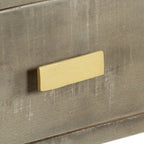 vidaXL Konsolentisch Grau mit Messing 110 x 35 x 76 cm Mangoholz Massiv