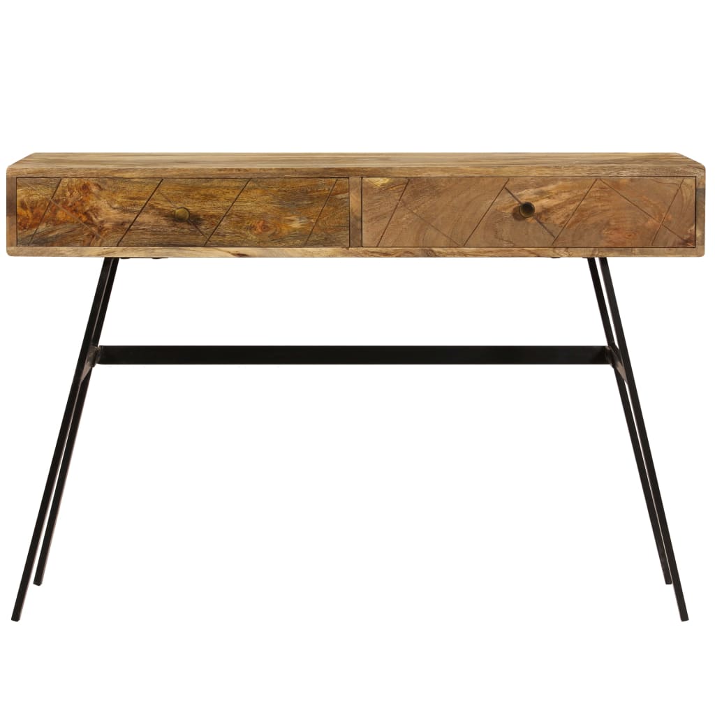 vidaXL Schreibtisch mit Schubladen Massivholz Mango 110×50×76 cm