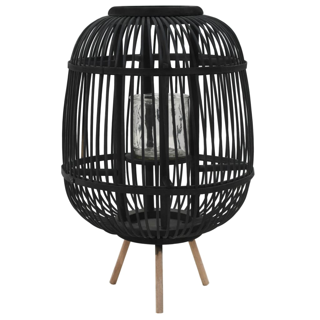 vidaXL Standkerzenhalter Bambus Schwarz