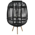 vidaXL Standkerzenhalter Bambus Schwarz