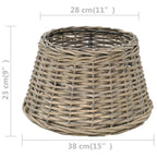 vidaXL Lampenschirm Korbweide 38 x 23 cm Natur
