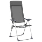 vidaXL Klappbare Campingstühle 4 Stk. Grau Aluminium