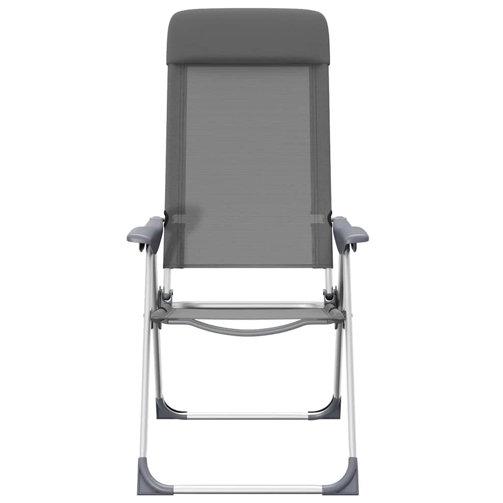 vidaXL Klappbare Campingstühle 4 Stk. Grau Aluminium