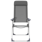 vidaXL Klappbare Campingstühle 4 Stk. Grau Aluminium