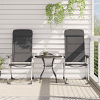 vidaXL Campingstuhl 2 Stk. Grau 58 x 69 x 111 cm Aluminium