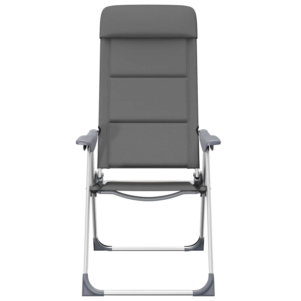 vidaXL Campingstuhl 2 Stk. Grau 58 x 69 x 111 cm Aluminium