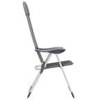 vidaXL Campingstuhl 2 Stk. Grau 58 x 69 x 111 cm Aluminium