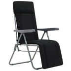 vidaXL Klappbare Gartenstühle mit Polstern 2 Stk. Schwarz