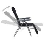 vidaXL Klappbare Gartenstühle mit Polstern 2 Stk. Schwarz
