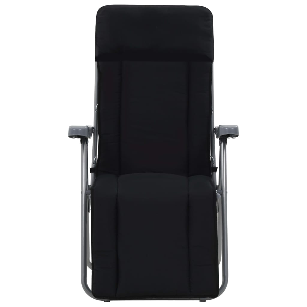 vidaXL Klappbare Gartenstühle mit Polstern 2 Stk. Schwarz