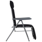 vidaXL Klappbare Gartenstühle mit Polstern 2 Stk. Schwarz