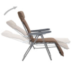 vidaXL Klappbare Gartenstühle mit Auflagen 2 Stk. Braun