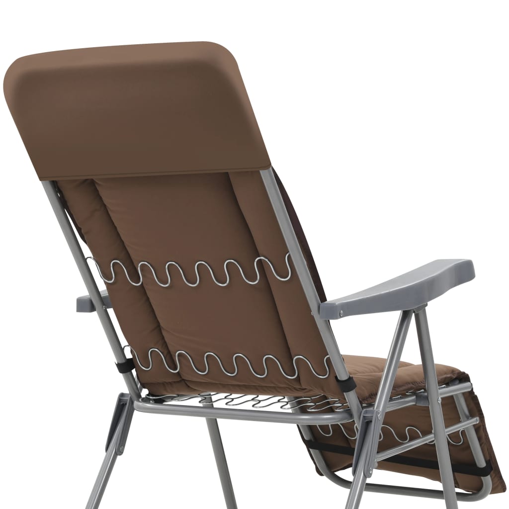 vidaXL Klappbare Gartenstühle mit Auflagen 2 Stk. Braun