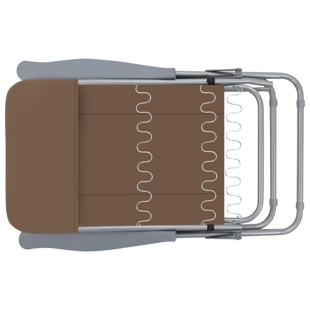 vidaXL Klappbare Gartenstühle mit Auflagen 2 Stk. Braun